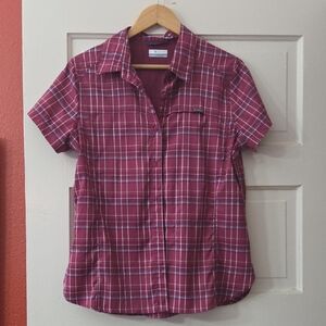 Columbia Burgundy and Blue Checkered Shirt